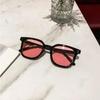 Square Sunglasses for Men Women UV400 Protection Ins Style Thick Frame Tea Color High End Yellow Semi Transparent Unisex