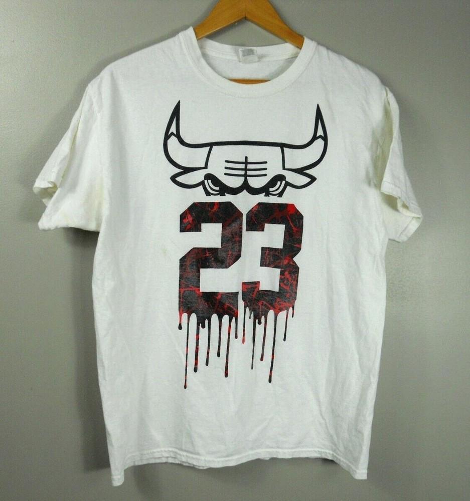 

Vintage 23 Drip Tee; Bully Style Basketball Art; Retro White Unisex T-Shirt XXL