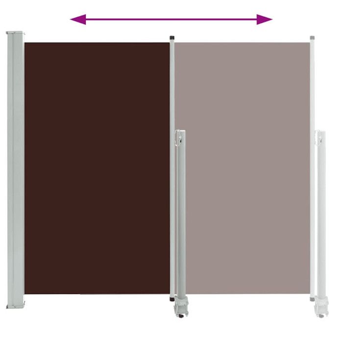 VidaXL Retractable Patio Side Awning 140 X 300 Cm Brown