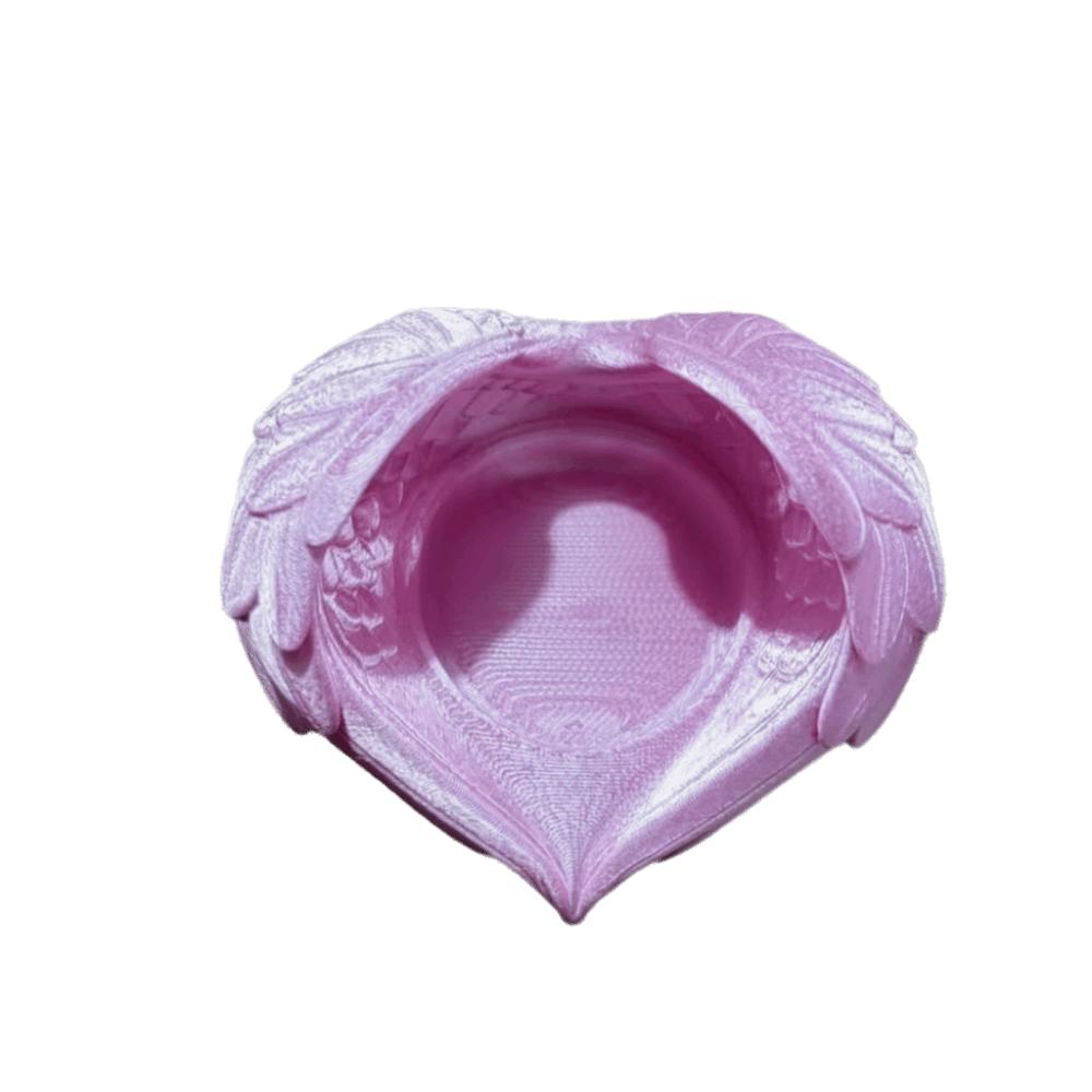

Artistic 3D Printed Wings Candle Holder Stable Candle Cup Jewelry Display Plate Weddings Dinners розовый
