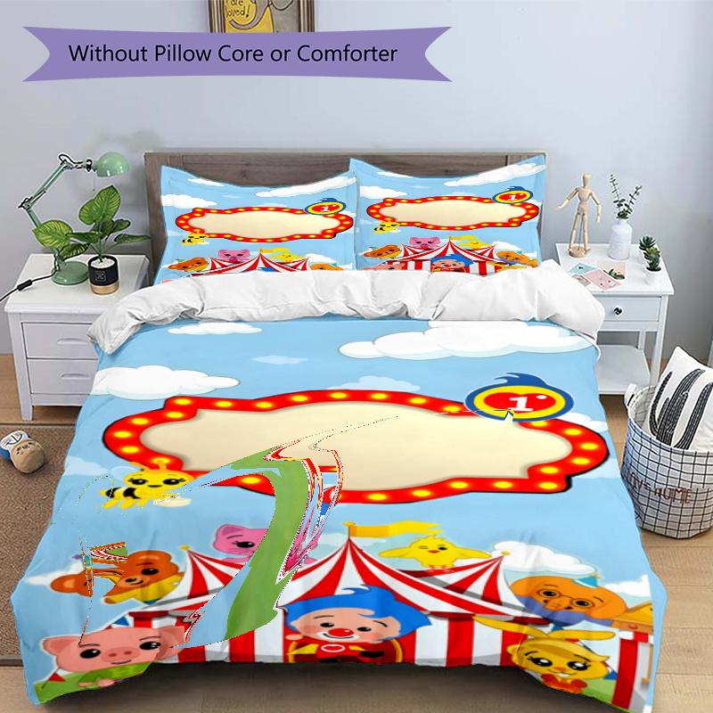 3pcs Duvet Cover Set (1*Duvet Cover + 2*Pillowcase, Without Core), Plim Plim Print Bedding Set, Bedroom Decor, All‑Season, Gift
