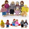Holzmöbel Puppenhaus Familie Miniatur 7 Personen Puppe Spielzeug