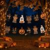 Haunted House Supplies 12Pcs Vintage Halloween Decor Wood Banner Retro Hanging Banner Garland Bunting DIY Party Decorations Decorations Spooky