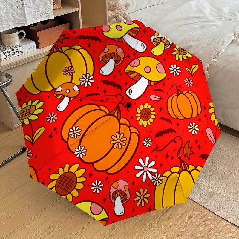 

1pc Pumpkin Patch Mushroom Automatic Folding Umbrella, Casual Outdoor Accessory, Birthday Festival Gift yy251126085