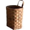 UPKOCH Wooden Basket - Rustic Woven Hanging Basket for Flowers, Chopsticks, Potatoes, Onions, Sundries Storage, Willow and Rattan, 9.82x6.68x5.31in