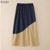 ZANZEA Women Loose Casual Patchwork Long Skirts