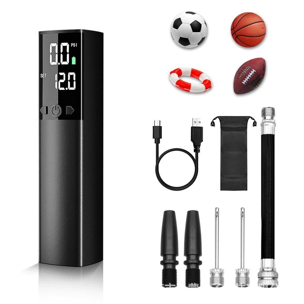 Electric Pump For Balls Fast Inflation Portable Low Noise Powerful Air Ball Pump USB Intelligent LCD Display Screen