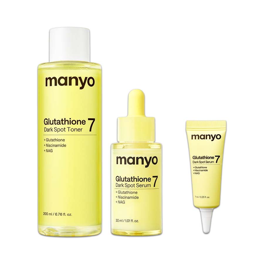 ma:nyo Glutathione 7 Skin Booster Toner & Dark Spot Serum Set Korean Glow Care Set Toner 200 ml + Serum 30 ml