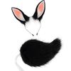 Rabbits Costume Accessories Plush Ear Hairband Tail Halloween Costume Accessories Set for Kid Girl Halloween Cosplay