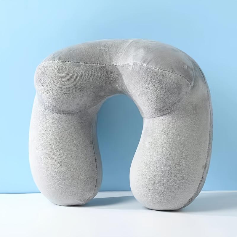 1pc Travel Pillow U-shaped Hump Pillow Press Inflatable Portable Flying Neck Pillow Business Trip Neck U-shaped Pillow Long-distance Travel
