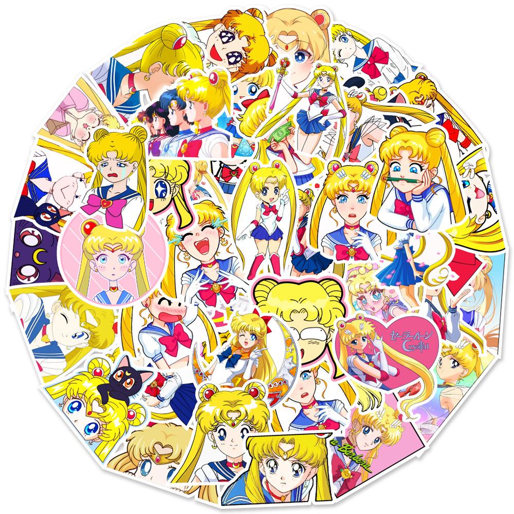 50 Anime Beautiful Girl Skateboard Laptop Suitcase Car Water Cup Graffiti Decoration Stickers