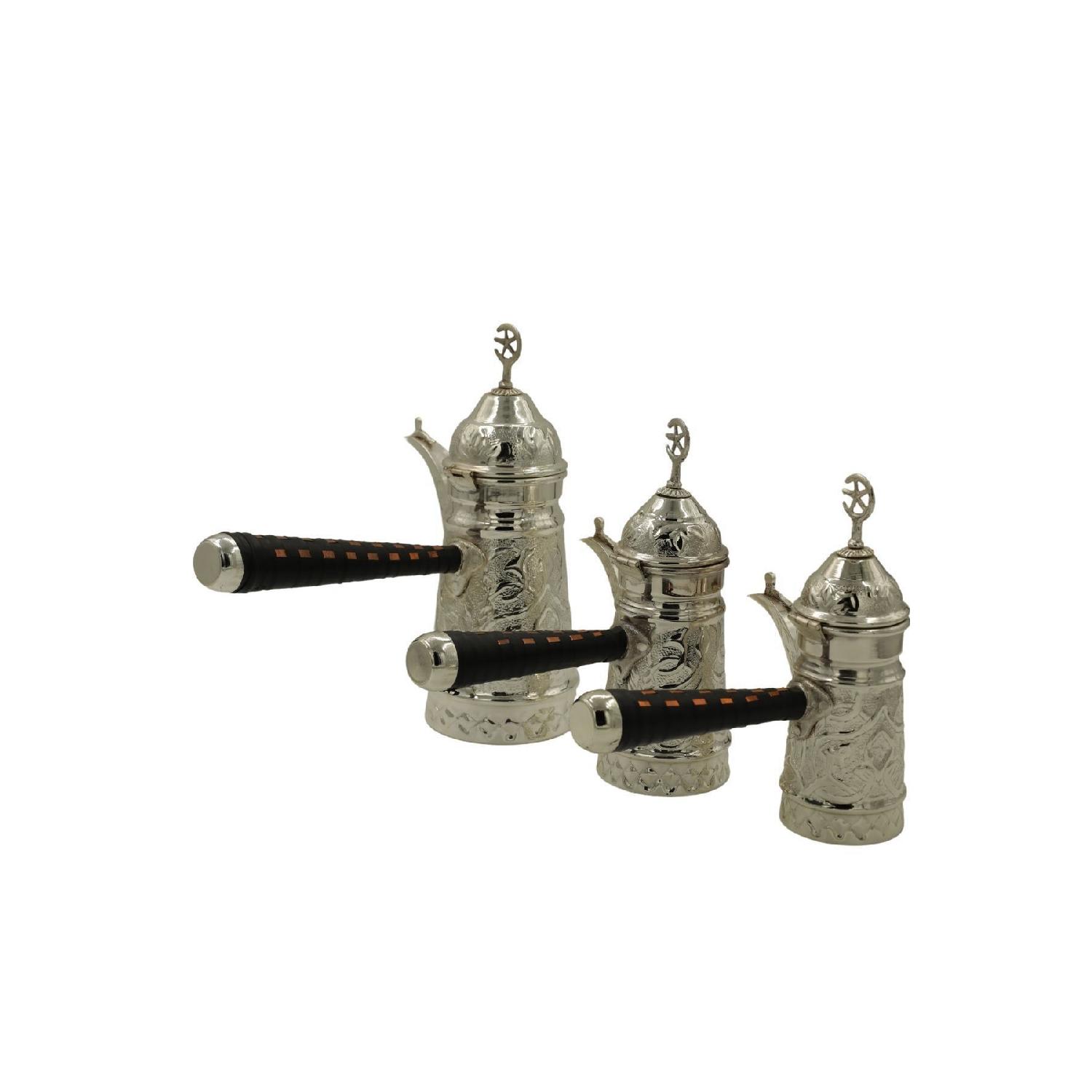 

Silver Plated Embroidered 3-piece Copper Mrra Coffee Pot Set срібний