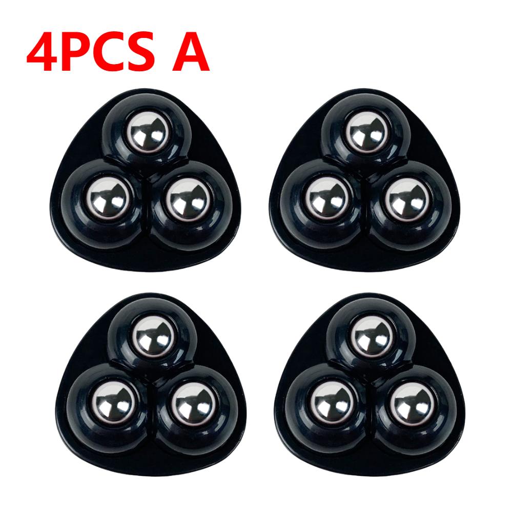 4/8Pcs Self-Adhesive Universal Wheel Mute 3 Beads Pulley Bearing For Furniture Storage Box Bedside Table Caster Move Tools
