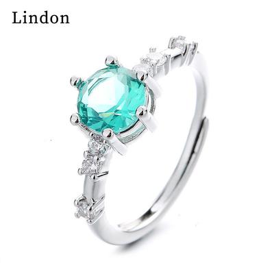 Lindon Classic Copper Alloy Zircon Ring Ladies Jewelry Wedding Promise Party Gift