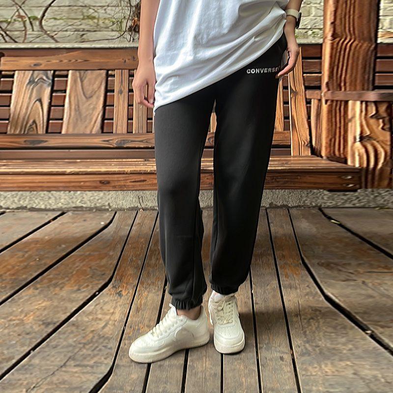 Converse Casual Pants Women's Black Moderate Cuffed Pants 10024730-A01