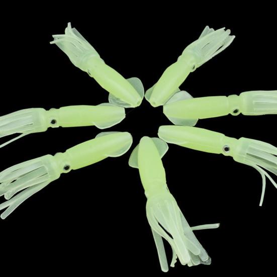 5Pcs Squid Soft Baits Fishing Lures Realistic Looking Natural Swimming Posture Luminous Effect Artificial Soft Fishing Lures
