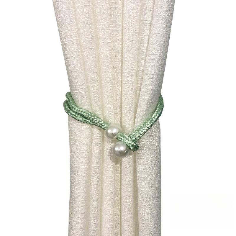 Elegant Fabric Curtain Holders with Pearl Accents