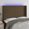 VidaXL LED Headboard Bedroom Furniture Double Bed Accessory Head of Bed Frame Interior Dark Brown 3123769