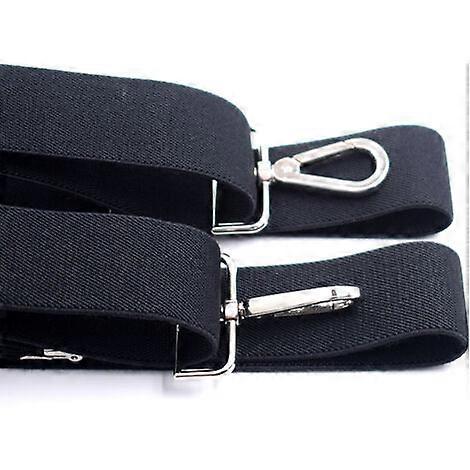 Men's Thin Suspenders Strong Elastic & 4 Extra Strong X Clips - Adjustable Size Up To 120cm