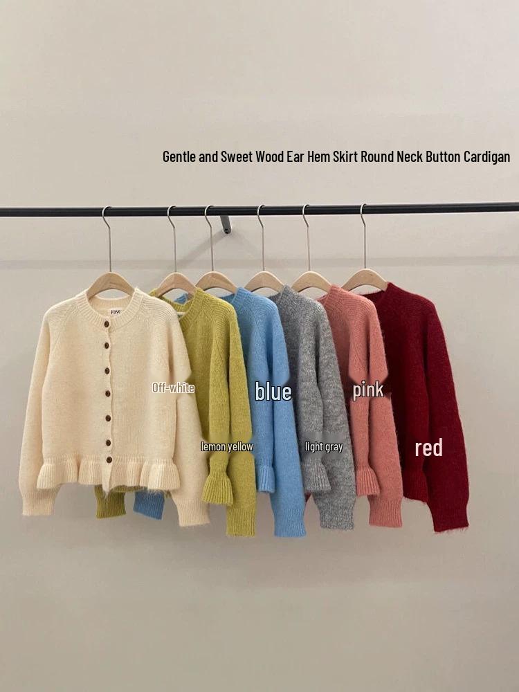 Korean Style Lace-Trim Knit Cardigan for Women - Soft, Fluffy, and Loose Fit for Spring and Autumn