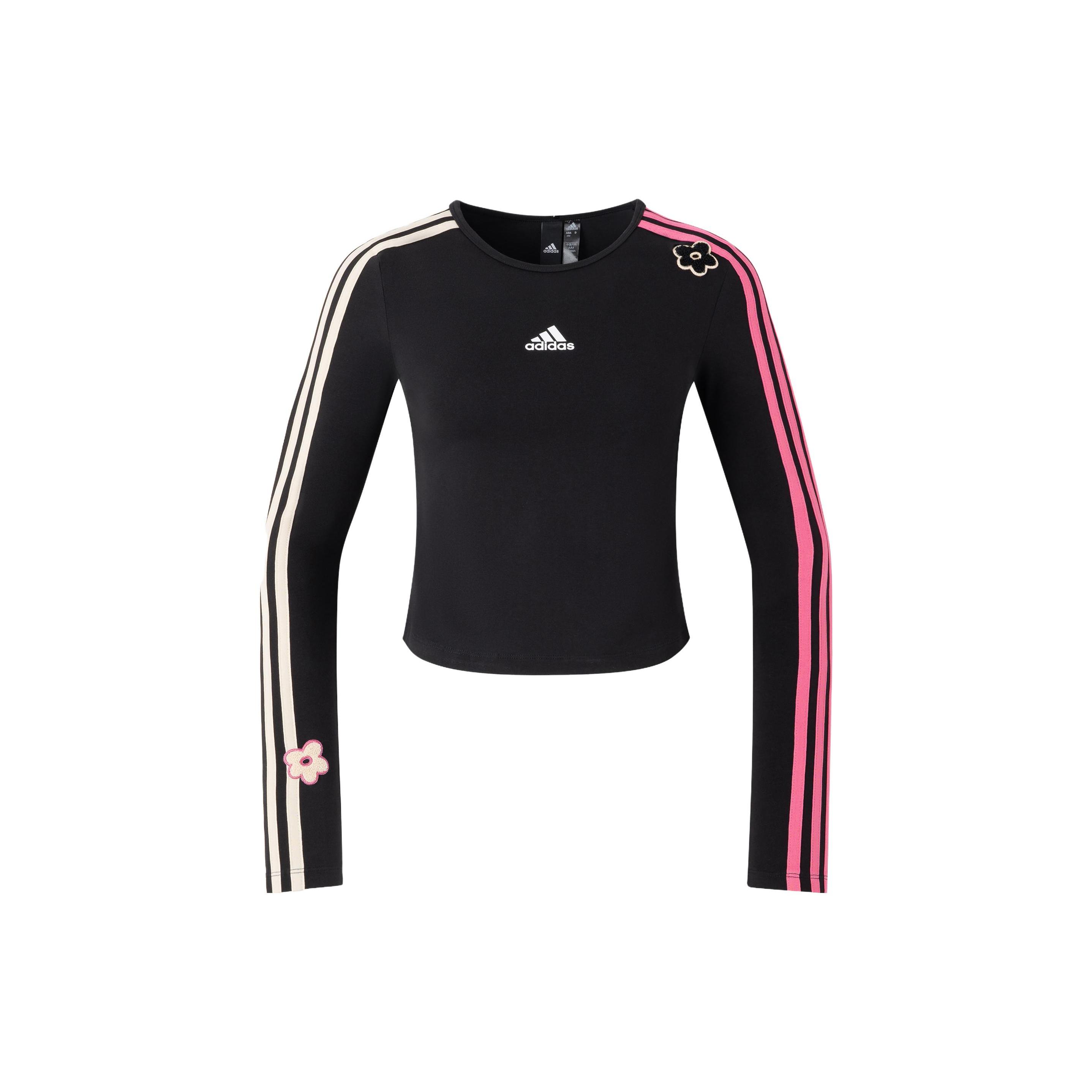 

Новая футболка с цветочным узором adidas в стиле ретро с длинным рукавом черная IX5644 XS