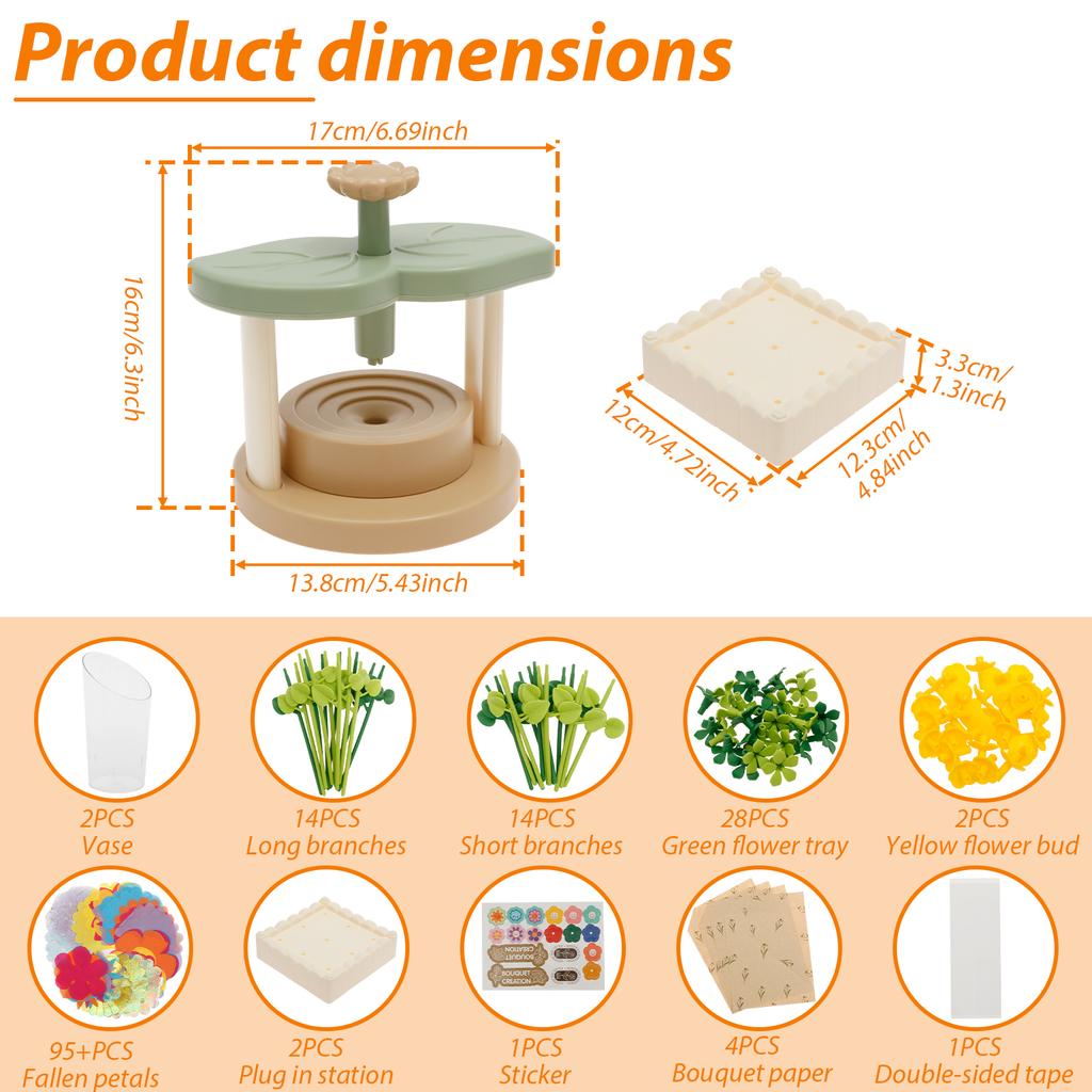 Handmade DIY Simulation Bouquet Set Embossing Machine Toys DIY Flower Craft Kit Parent Child Interactive Puzzle Toys Girls Gifts