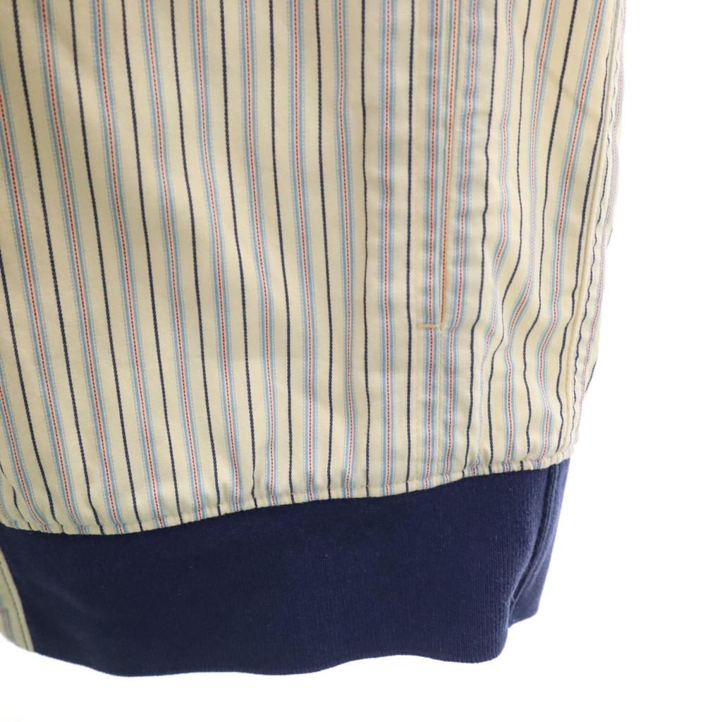 FRED PERRY Striped Pattern Long sleeve Zip hoodie L Gream Yellow Men's Used