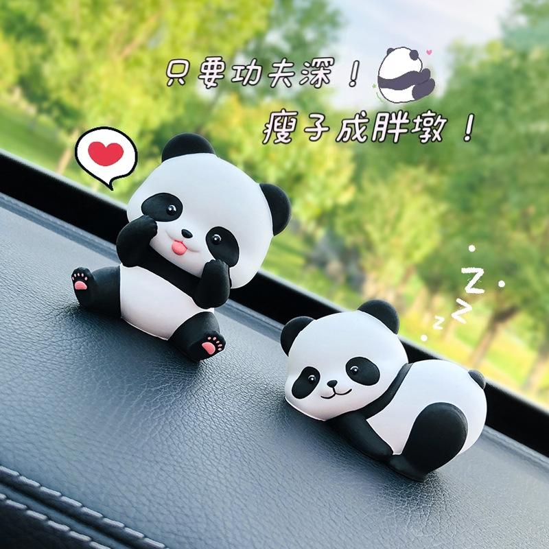 New Car Ornaments, Cute Panda Doll, Car Aromatherapy Perfume, Center Console Decoration, Cartoon Car Aroma Diffuser Stone