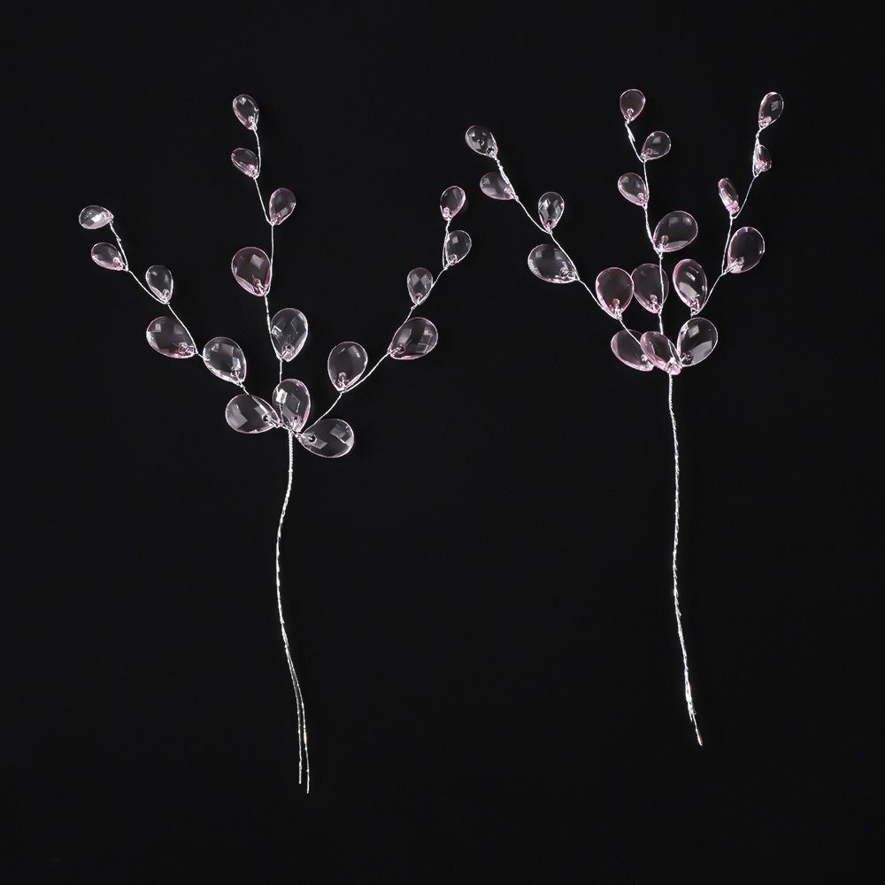 50 STÜCKE Basteldekoration Kristallknospenzweige Brauttiara Kristallblume Künstlicher Strauß Weiß