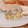Minimalist C-shaped Double-layer Stainless Steel Earrings for Women Gold Color Hoop Earring Wedding Summer Vacation Jewelry Gift
