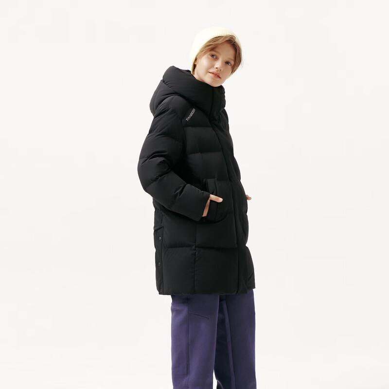 Tanboer Unisex Kids' Mid-Length Hooded Goose Down Winter Jacket 5550706A