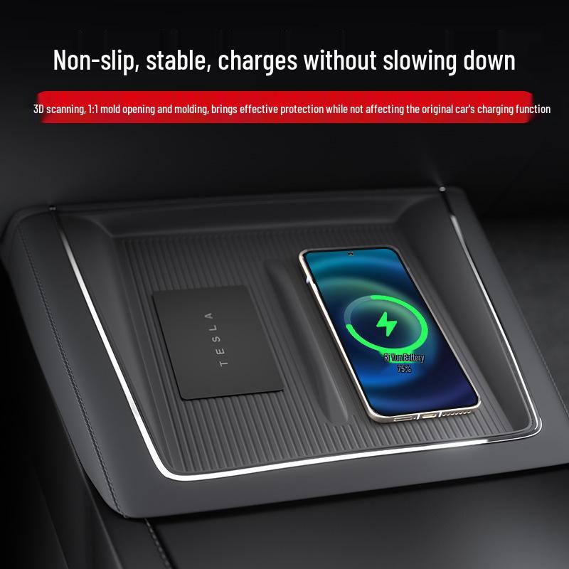 Cross-border Tesla Console Wireless Charging Anti-slip Silicone Pad