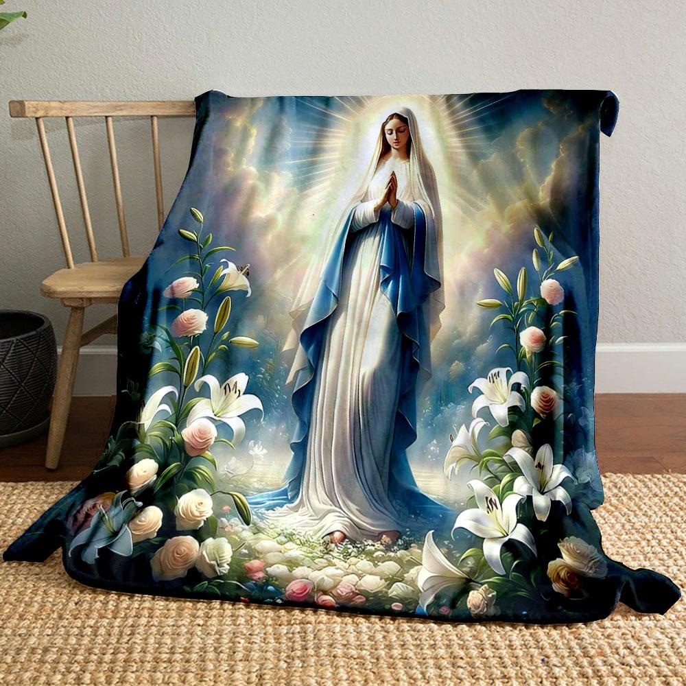 

Our Lady of Grace Floral Throw Blanket Printed Blanket for Living Room Bed Couch lunch break Soft Cozy Blanket for Friend s festival Gift 80cm x 120cm