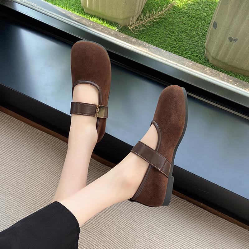 Fashion New Popular Women's Retro Mary Jane Flats Round Toe Soft Bottom Comfortable Casual Shoes Vintage-Inspired Classic for Everyday