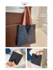2025 Plaid Canvas Shoulder Bag - Large Capacity, Color Block, Autumn Casual Trend