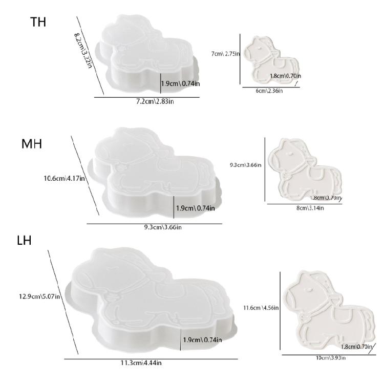 Silicone Horse Shaped Ornament Mold Desktop Decoration with Round Base Mould For Creative Handmade Enthusiasts