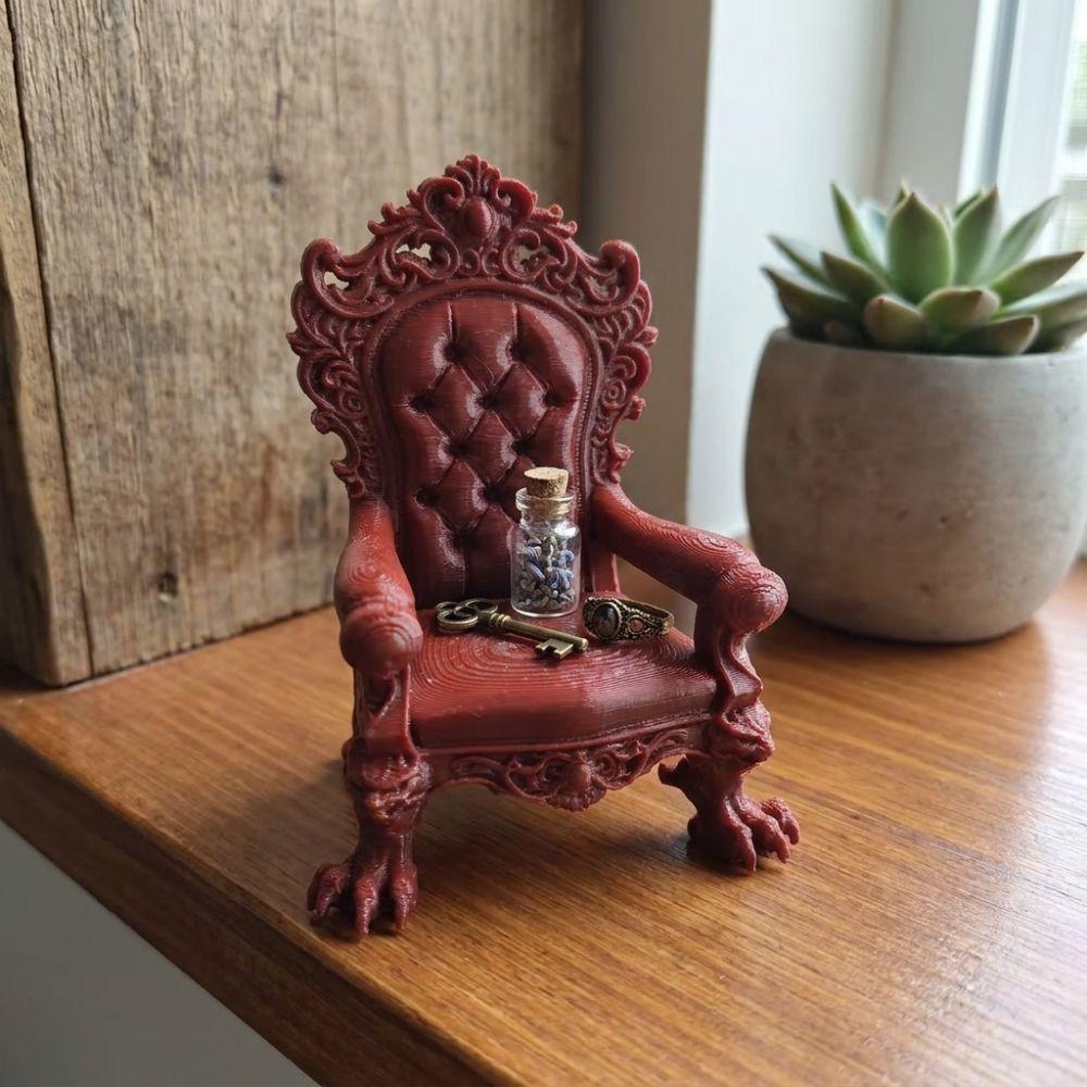 3D Printed Luxury Throne Stand Dark Style Figure Throne Seat  Figure Collectors
