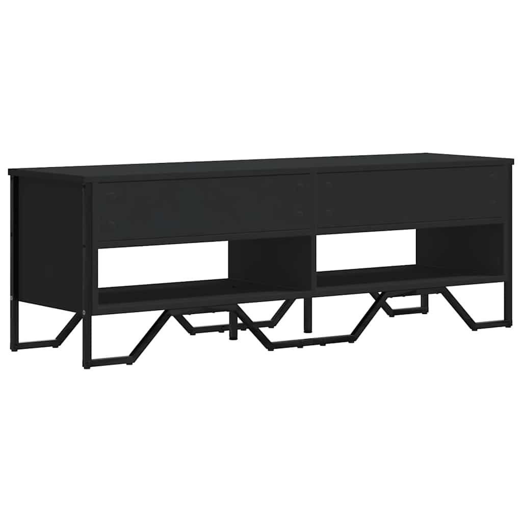 Vidaxl Szafka Pod Tv, Czarna, 122X34X41 Cm, Materiał Drewnopochodny