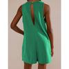 Casual Jumpsuit Summer Loose Sleeveless Pocket Body Shorts Women
