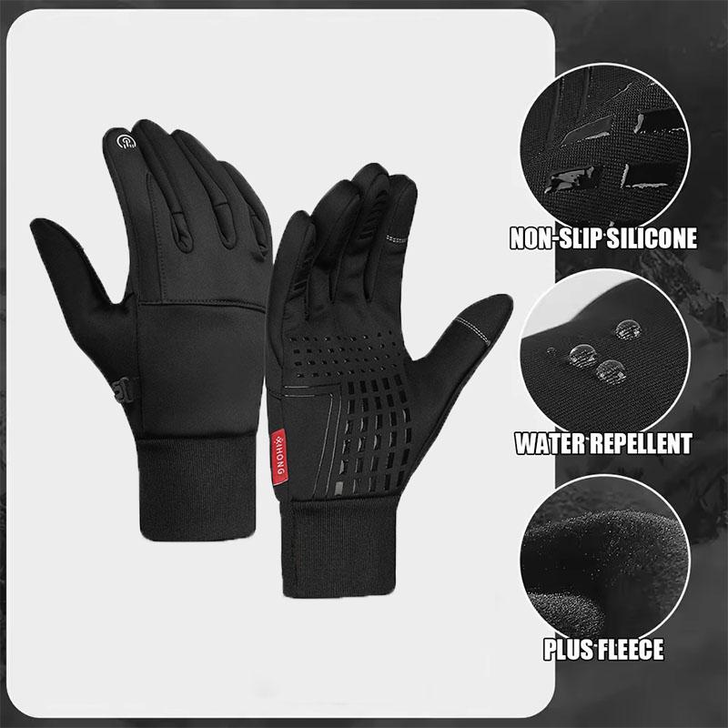 Winter Touch Screen Waterproof Gloves Men's Outdoor Cycling Skiing Waterproof Gloves Thickened Warm Non Slip Full Finger Gloves