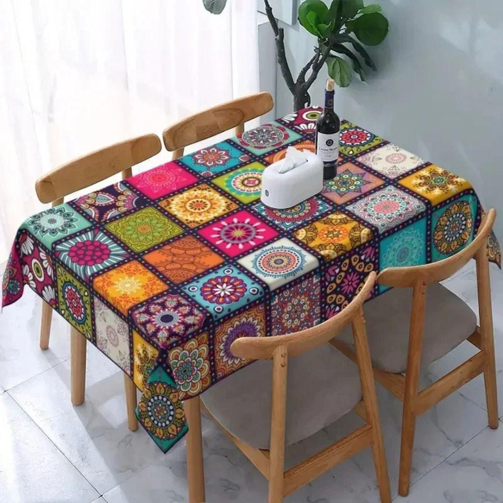 New Rectangular Bohemian Tablecloth Bohemian Cycle Mandala Cover Home Decoration Colorful Cloths Festival