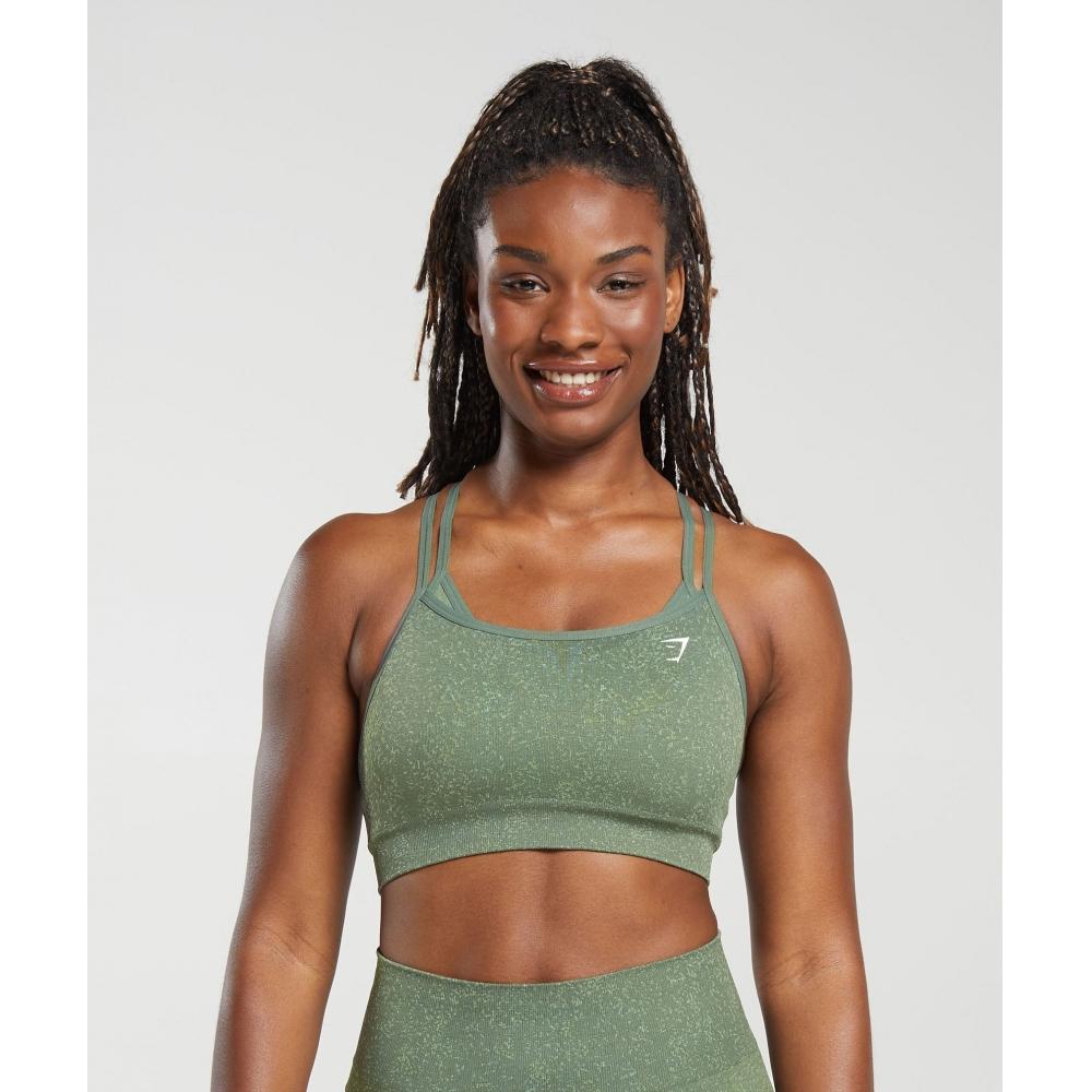 

GYMSHARK Adapt Fleck Seamless Sports Bra Dusk Green Light Sage Green B2A1D ECCN