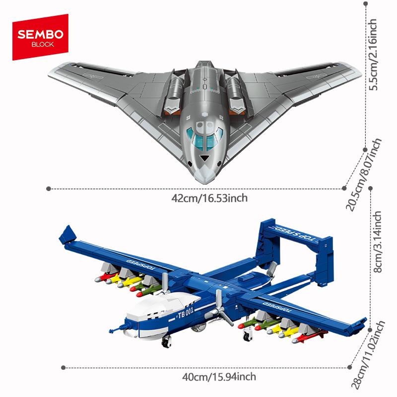 Non-Toxic Sembo Block Military Aircrafts Assemblage Building Blocks Moc Fighter Model Bricks Kit Ornament Toys Kids For Children Holiday Gifts