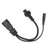 IEC320 C14 Male to C5 C7 Female Power Cord 1 in 2 Out 10A 250V Waterproof Power Extension Adapter Cable for LCD Monitors