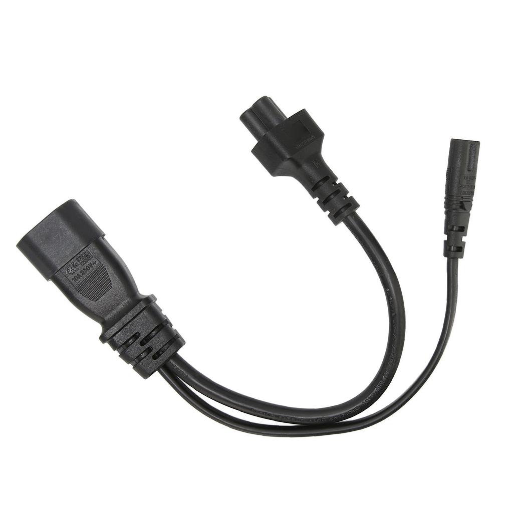 IEC320 C14 Male to C5 C7 Female Power Cord 1 in 2 Out 10A 250V Waterproof Power Extension Adapter Cable for LCD Monitors