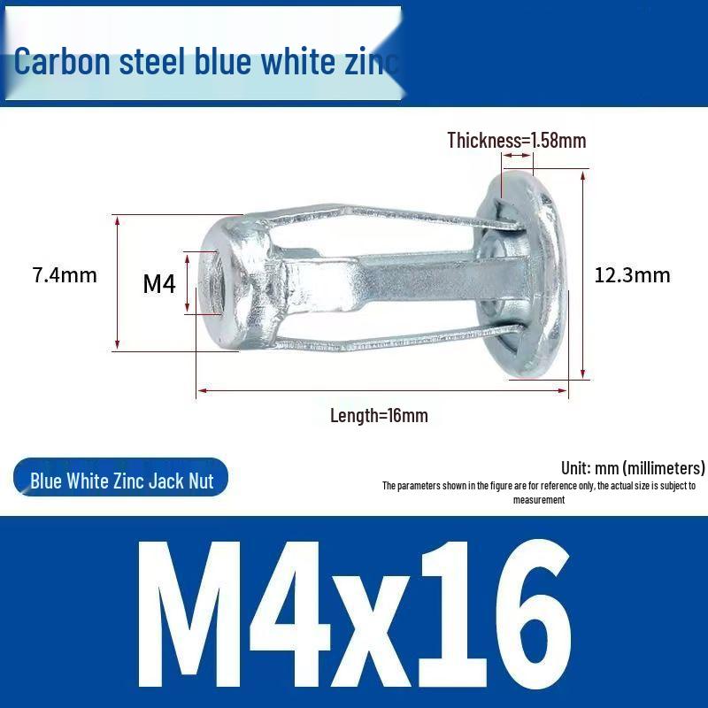 Petal Nut Czech Rivet Nut Expansion Bolt, Galvanized Carbon Steel & Aluminum Plate M4/M5/M6/M8