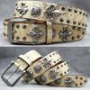 Original Punk Belt Men Women Skull Rivet Snake PU Leather Needle Buckle 105-125cm
