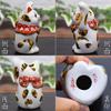 Waza no Kura Cute Kutani beckoning gold Feng good luck interior Japanese small birthday opening new house 60th 70th 77th 88th gift Maneki-neko