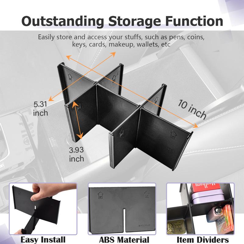 Center Console Dividers Organizer For 2025 Toyota Camry (XSE/XLE/SE/LE) Armrest Storage Car Interior Dividers Tray Accessories