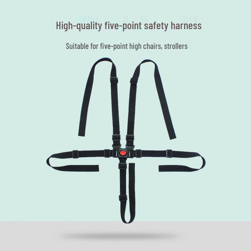 Uniwersalne pięciopunktowe pasy bezpieczeństwa do krzesełek dziecięcych i wózków spacerowych